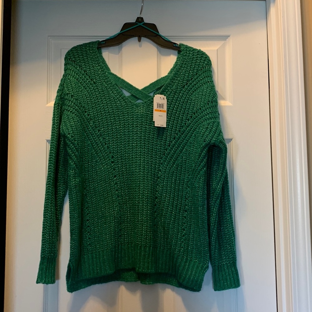 New Hippie Rose Green Sweater Small